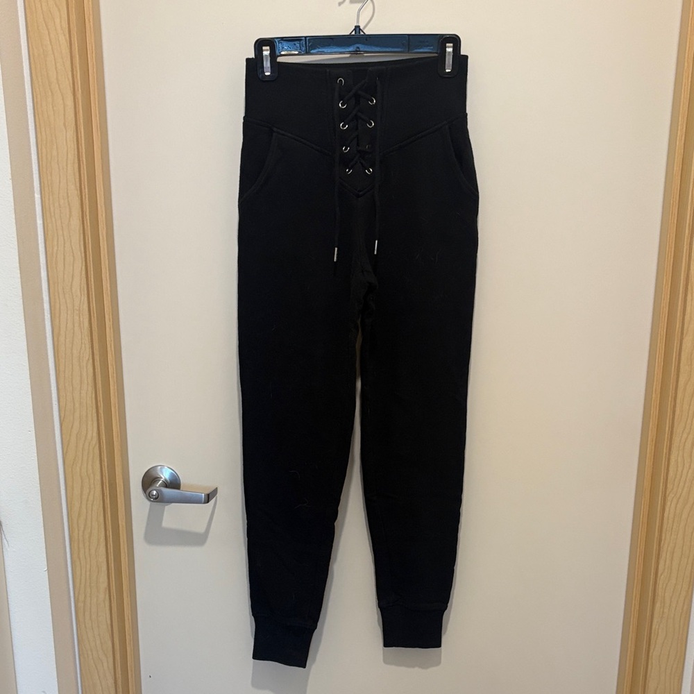 Forever 21 Black Lace-Up Joggers
